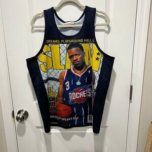 Mitchell & Ness Mens‎ Tank Top SLAM Magazine Steve Francis Navy Blue Size M